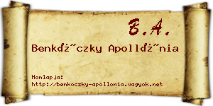 Benkóczky Apollónia névjegykártya